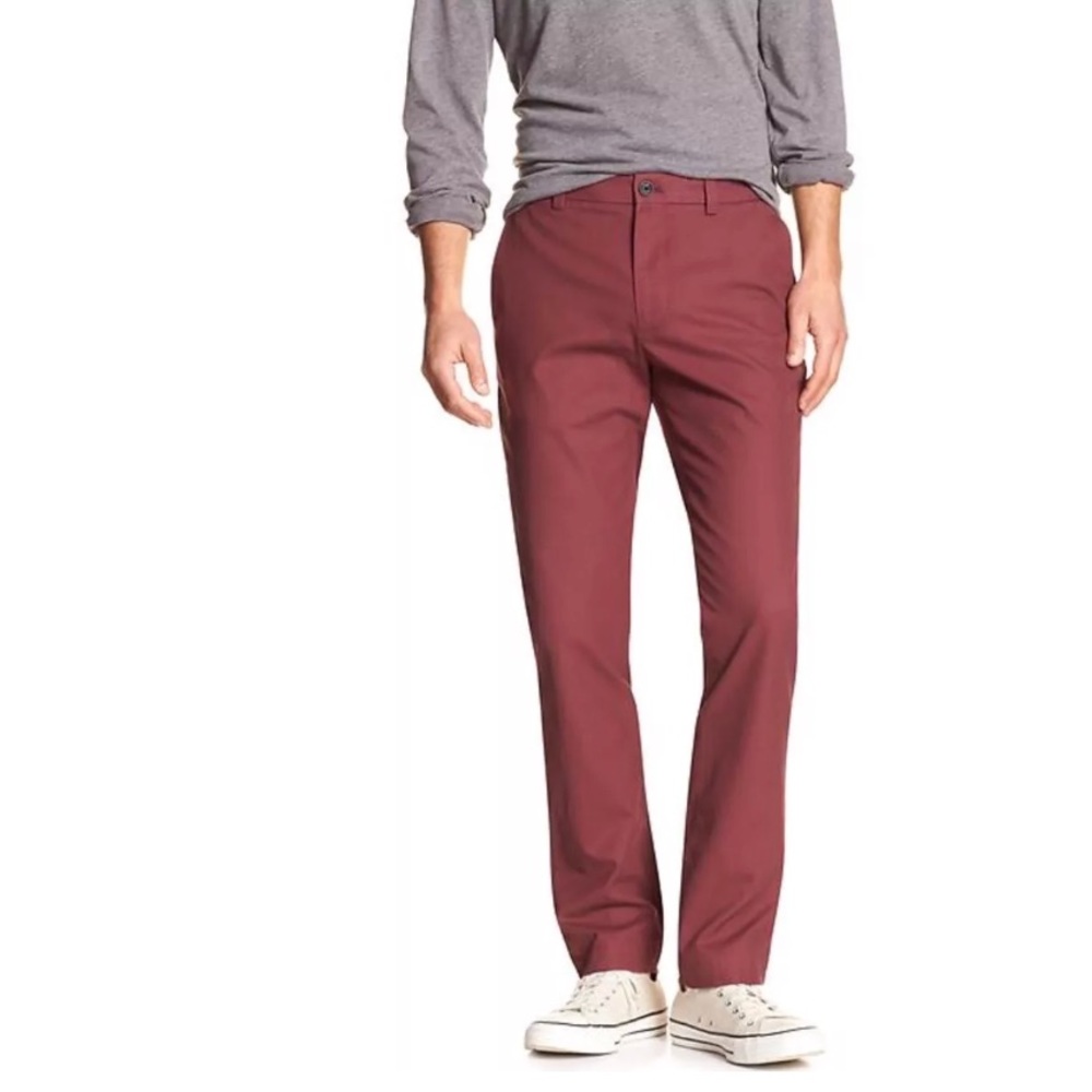 Slim fit Aiden chino pant plum heather 100% Cotton